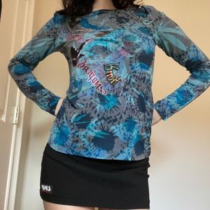 Custo Barcelona Blue Long Sleeve Top